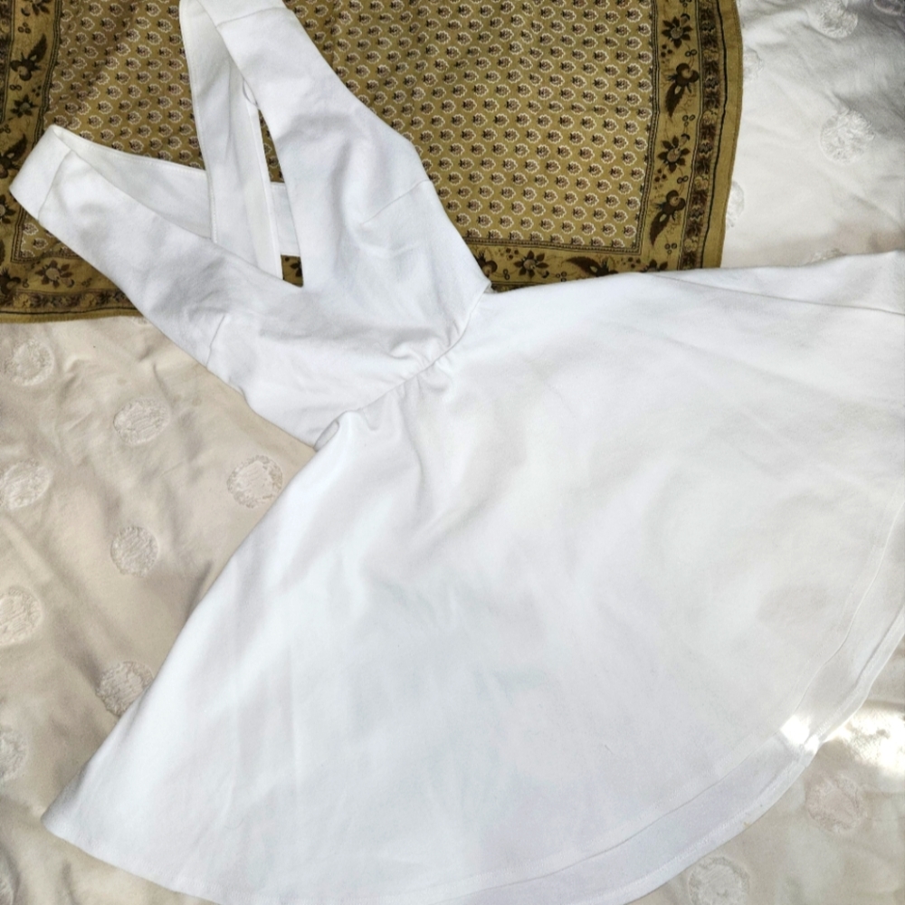 NWOT Lulu's White Cross Back Skater Dress